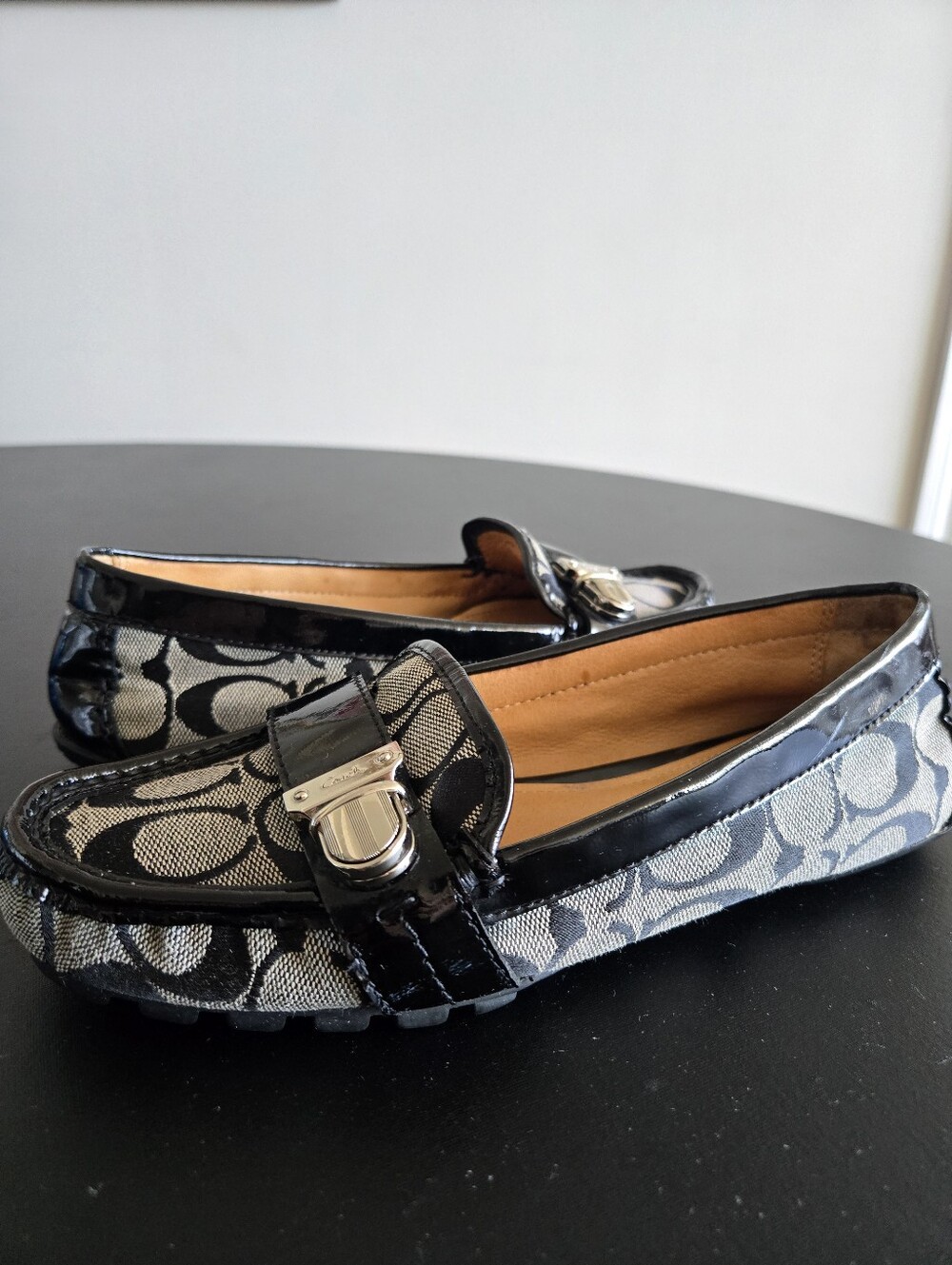 Coach Pauleen Signature Jacquard Loafers Black 7.5